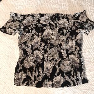 Belle sky cute floral stretch off shoulder top